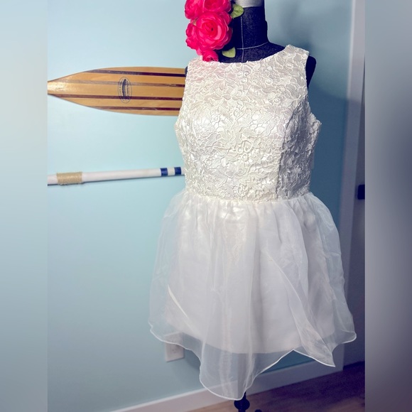 White Lace Mini Dress - Picture 1 of 4